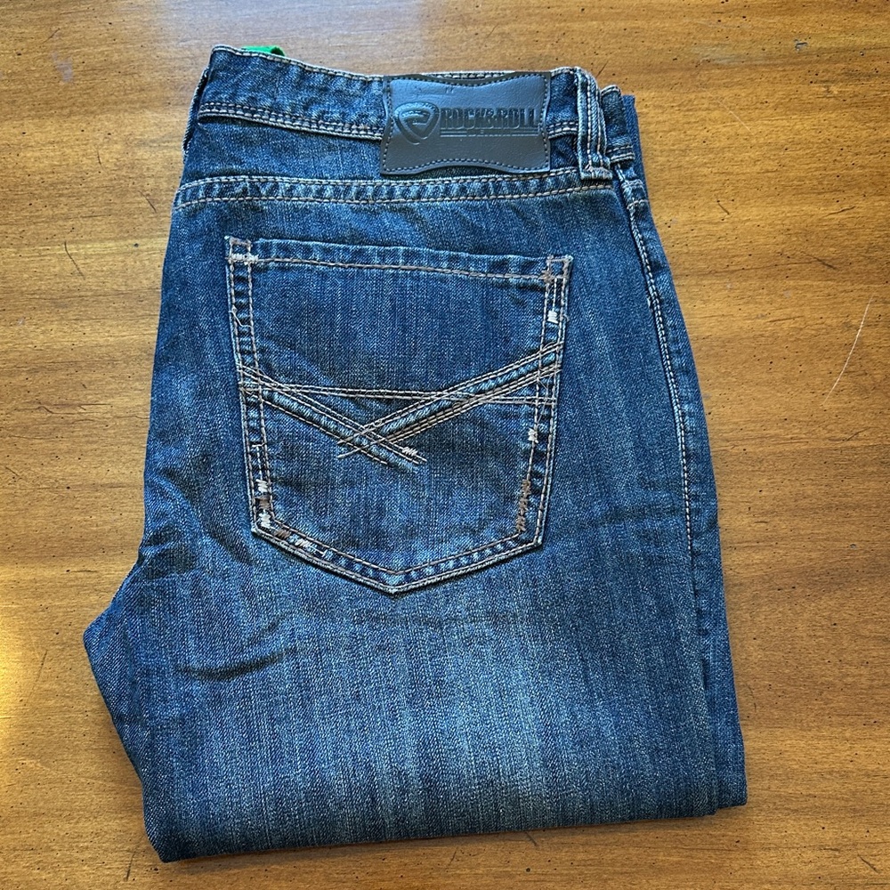 NWOT Rock & Roll Denim Men’s Pistol Straight Leg Jeans 36x34 - Picture 6 of 6